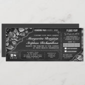 Chalkboard bruiloft boarding pass tickets kaart (Voorkant / Achterkant)