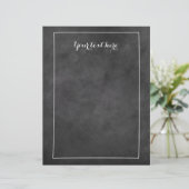 Chalkboard bruiloft briefhead-ontwerp met rand (Staand voorkant)