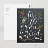 Chalkboard bruiloft briefkaart dit seizoen (Voorkant / Achterkant)