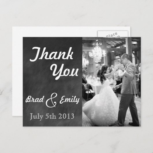 Chalkboard bruiloft Dank u Briefkaart (Voorkant / Achterkant)