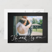 Chalkboard bruiloft dank u typografie foto briefkaart (Voorkant / Achterkant)
