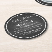 Chalkboard bruiloft Dank u voor papier Onderzetter (Gebogen)