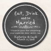 Chalkboard bruiloft Dank u voor papier Onderzetter (Voorkant)