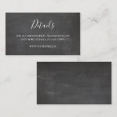 Chalkboard bruiloft details kaart Eenvoudige inser (Voorkant / Achterkant)
