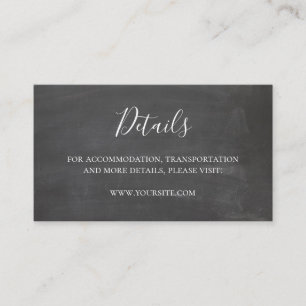 Chalkboard bruiloft details kaart Eenvoudige inser