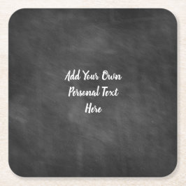 Chalkboard bruiloft gepersonaliseerde tekst kartonnen onderzetters