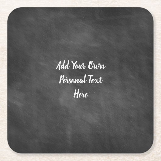 Chalkboard bruiloft gepersonaliseerde tekst kartonnen onderzetters (Voorkant)