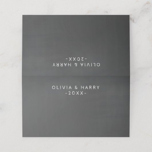 Chalkboard bruiloft gevouwen plaats kaarten plaatskaartje (Buitenkant ongevouwen)