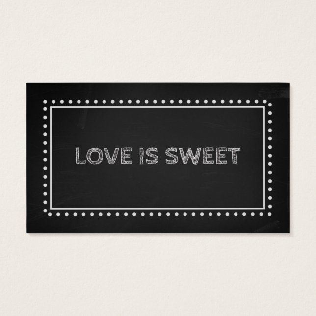 Chalkboard bruiloft gunst recept Labels Visitekaartje (Achterkant)