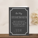 Chalkboard bruiloft is mijn Groomswoman Request Ca<br><div class="desc">De Groomswoman speelt een zeer belangrijke rol - ze is er voor je op je speciale dag, die alle belangrijke taken vervult die ze moet doen... Ik heb het allemaal over het faux chalkboard effect - en deze kaart kan gebruikt worden om je Bridesman - Bridesmaid - Best Man -...</div>
