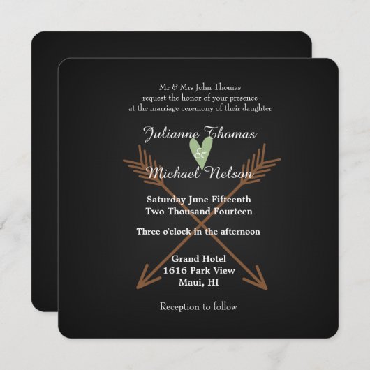 Chalkboard bruiloft kaart (Voorkant / Achterkant)