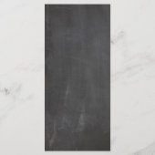 Chalkboard bruiloft menu. Modern grijs dinermenu Menu (Achterkant)