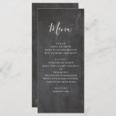 Chalkboard bruiloft menu. Modern grijs dinermenu Menu (Voorkant / Achterkant)