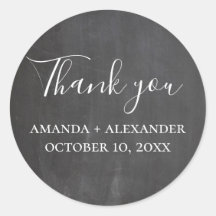 Chalkboard bruiloft. Modern grijs script dank u