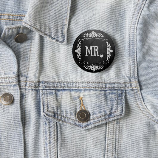 Chalkboard bruiloft "Mr." Ronde Button 5,7 Cm (In situ)