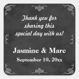 Chalkboard bruiloft of Vrijgezellenfeest gunst Sti Vierkante Sticker