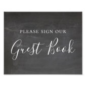 Chalkboard bruiloft poster. Gelieve het gastenboek Foto Afdruk (Voorkant)