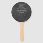 Chalkboard bruiloft programma Fan Handwaaier (Achterkant)