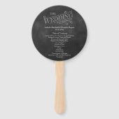 Chalkboard bruiloft programma Fan Handwaaier (Voorkant)