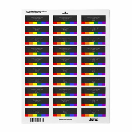 Chalkboard bruiloft Rainbow Pride Etiket (Full Sheet)