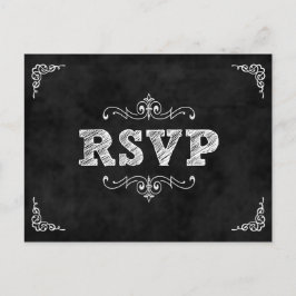 Chalkboard bruiloft rsvp kaart / eet drink getrouw