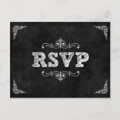 Chalkboard bruiloft rsvp kaart / eet drink getrouw (Voorkant)