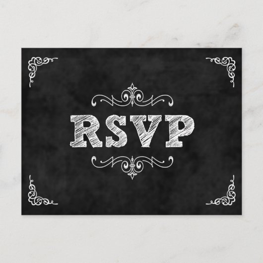 Chalkboard bruiloft rsvp kaart / eet drink getrouw (Voorkant)