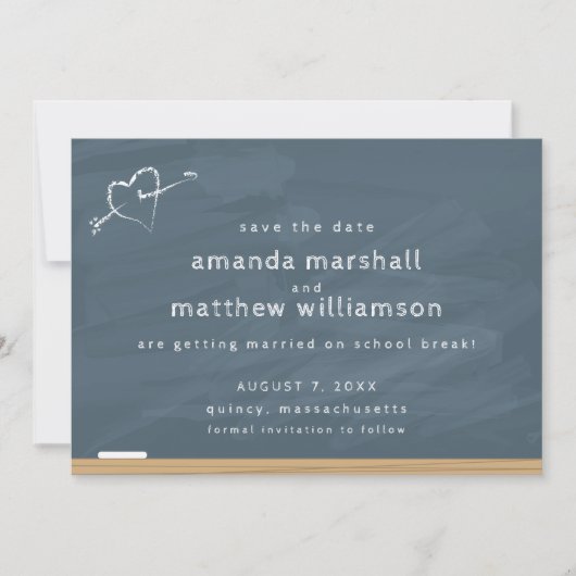 Chalkboard Bruiloft Save the Date (Voorkant)