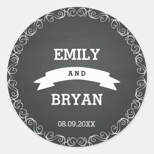 Chalkboard bruiloft Sticker (Voorkant)