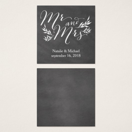 Chalkboard bruiloft uitnodigingsnaam Bord Kaart (Voorkant /achterkant)