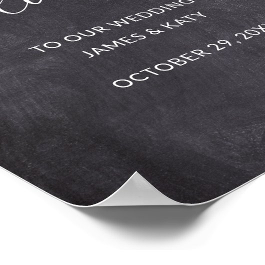 Chalkboard bruiloft welkom poster voor bruiloft (Hoek)