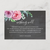Chalkboard bruiloft wensen goed. Boho roze bloemen Informatiekaartje (Voorkant)