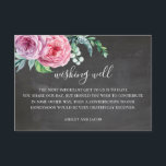 Chalkboard bruiloft wensen goed. Boho roze bloemen Informatiekaartje<br><div class="desc">Chalkboard bruiloft wensen goed kaart met waterverf roze boho bloemen.</div>