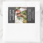 Chalkboard bruiloft wijn fles Monogram Favor Rechthoekige Sticker (Tas)