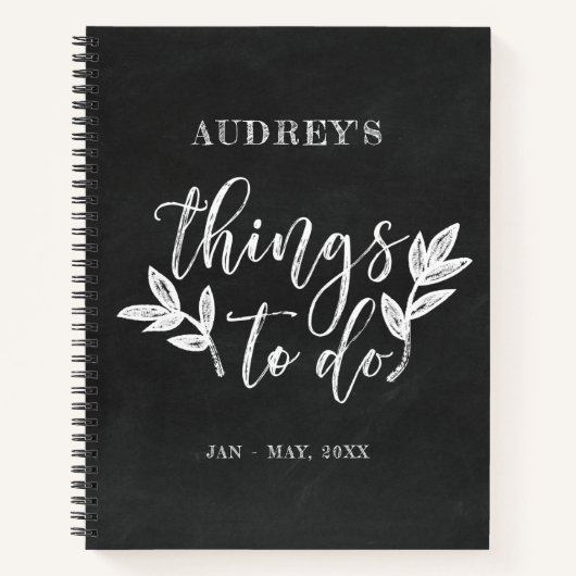 Chalkboard & Brush Script Dingen om te doen Notiti Notitieboek (Voorkant)