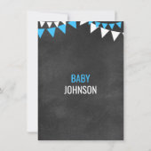 Chalkboard Buck Deer Blue BOY Baby shower nodigt u Kaart (Achterkant)