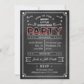 Chalkboard & Buffalo Plaid Kerstfeest Uitnodigen Kaart (Voorkant)