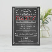 Chalkboard & Buffalo Plaid Kerstfeest Uitnodigen Kaart (Staand voorkant)