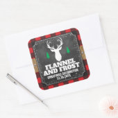 Chalkboard Buffalo Pset Flannel en Frost Vierkante Sticker (Envelop)