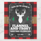 Chalkboard Buffalo Pset Flannel en Frost Wijn Etiket (Enkel label)