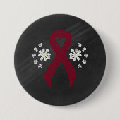 Chalkboard Burgundy Awareness Ribbon Ronde Button 7,6 Cm (Voorkant)