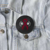 Chalkboard Burgundy Awareness Ribbon Ronde Button 7,6 Cm (In situ)
