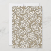 Chalkboard Burlap en Lace Wedding Invitations Kaart (Achterkant)