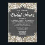 Chalkboard Burlap & Lace Bridal Shower Invitations Kaart<br><div class="desc">Chalkboard Burlap & Lace Bridal Shower Invitations - bieden een achtergrond voor burlap en kant met een bord gedrukt lijst. Het vrijgezellenfeest is in een elegant manuscript voor toegevoegd rustic of landdecor. Zie hierboven voor opties voor extra kaarten en vormen. U kunt verschillende vormen voorvertonen.</div>