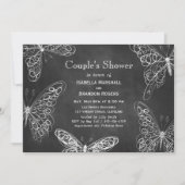 Chalkboard Butterflies Couple's Shower Invitation Kaart (Voorkant)