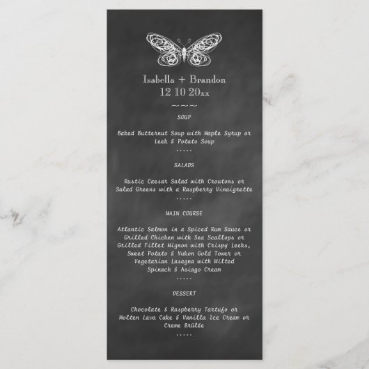 Chalkboard Butterflies Menu (Voorkant)