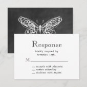 Chalkboard Butterflies RSVP (Voorkant / Achterkant)