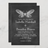 Chalkboard Butterflies Wedding 2 Kaart (Voorkant / Achterkant)