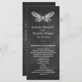 Chalkboard Butterflies Wedding Program Programmakaart (Voorkant / Achterkant)