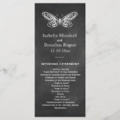 Chalkboard Butterflies Wedding Program Programmakaart (Voorkant)